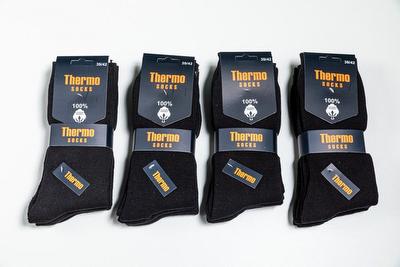 1TR007. CALCETÍN THERMO GRUESO NEGRO (lote de 12 pares)