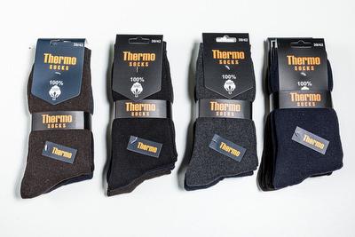 1TR007. CALCETÍN THERMO GRUESO SURTIDO(lote de 12 pares)