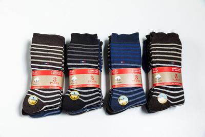 2TR001. CALCETÍN VESTIR GRUESO SURTIDO RAYAS (lote de 12 pares)