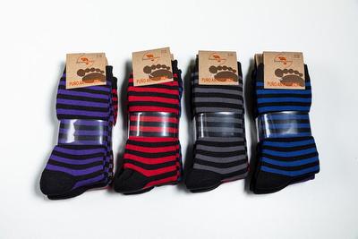 2TR003. CALCETÍN VESTIR GRUESO SURTIDO RAYAS (lote de 12 pares)