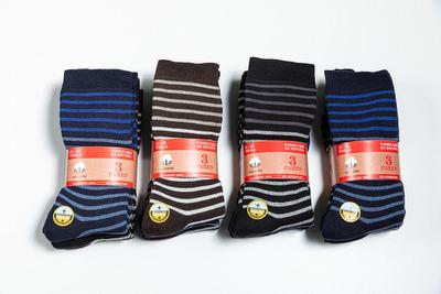 2TR004. CALCETÍN VESTIR GRUESO SURTIDO RAYAS (lote de 12 pares)