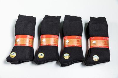 2TR007. CALCETÍN VESTIR GRUESO NEGRO (lote de 12 pares)