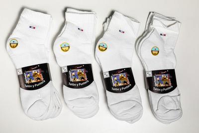 TOBILLERO CON RIZO BANDERA BLANCO (lote de 12 pares)